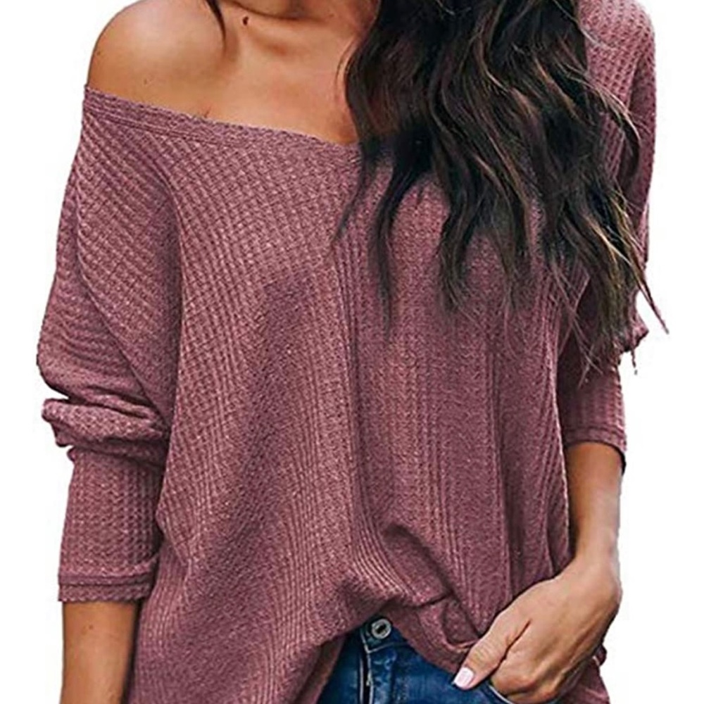Lucky More (Amazon) | V Neck Waffle Knit Sweater (L)
